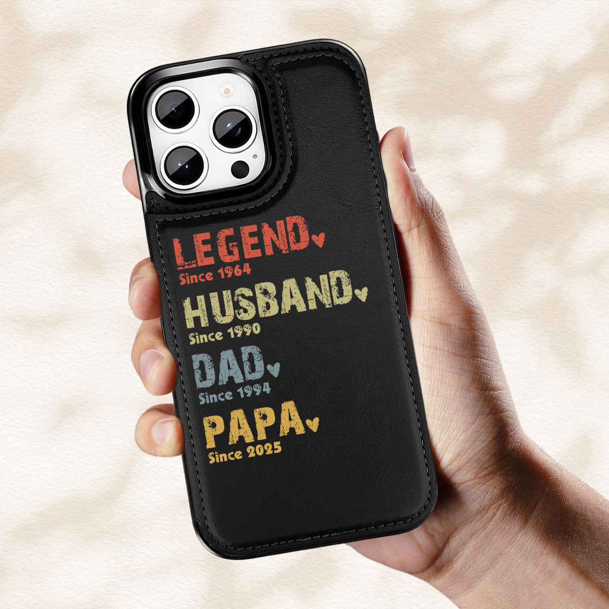 Legend Husband Dad Papa - Personalized Custom Leather Phone Case