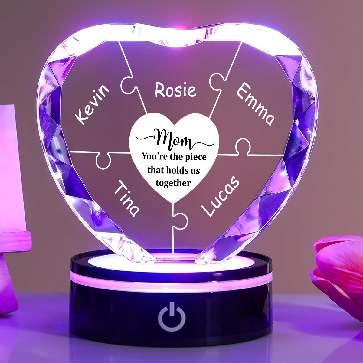 Hold Us Together - Personalized Custom Crystal Led Light