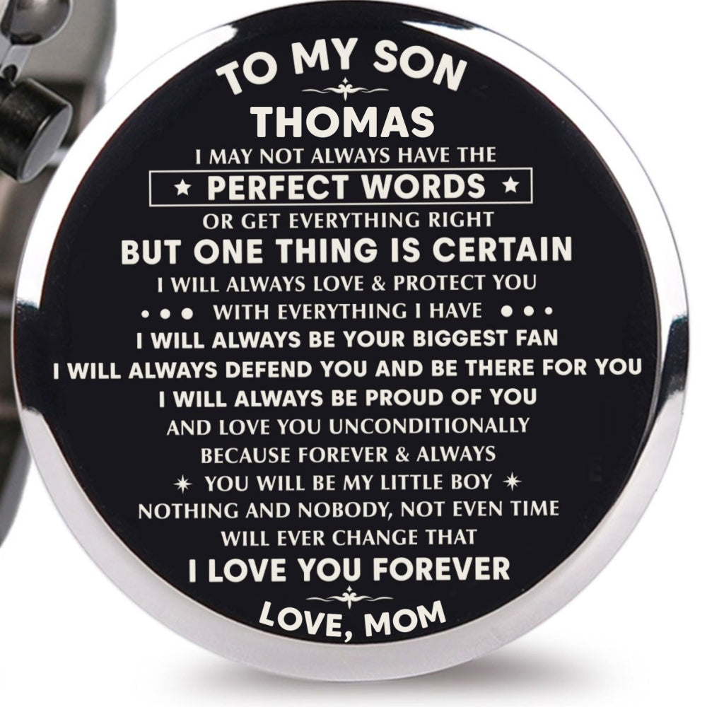 Mom To Son I Will Always - Personalized Engraved Wooden Watches GQ026