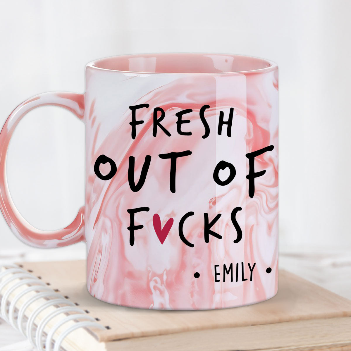Fresh Out Of - Personalized Custom Pink Marble Mug