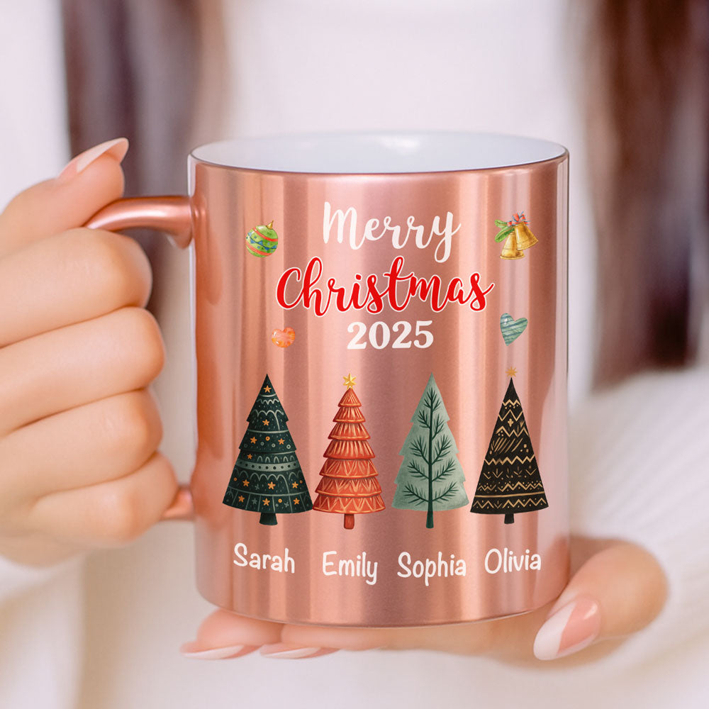 Merry Christmas 2025 - Personalized Custom Metallic Mug