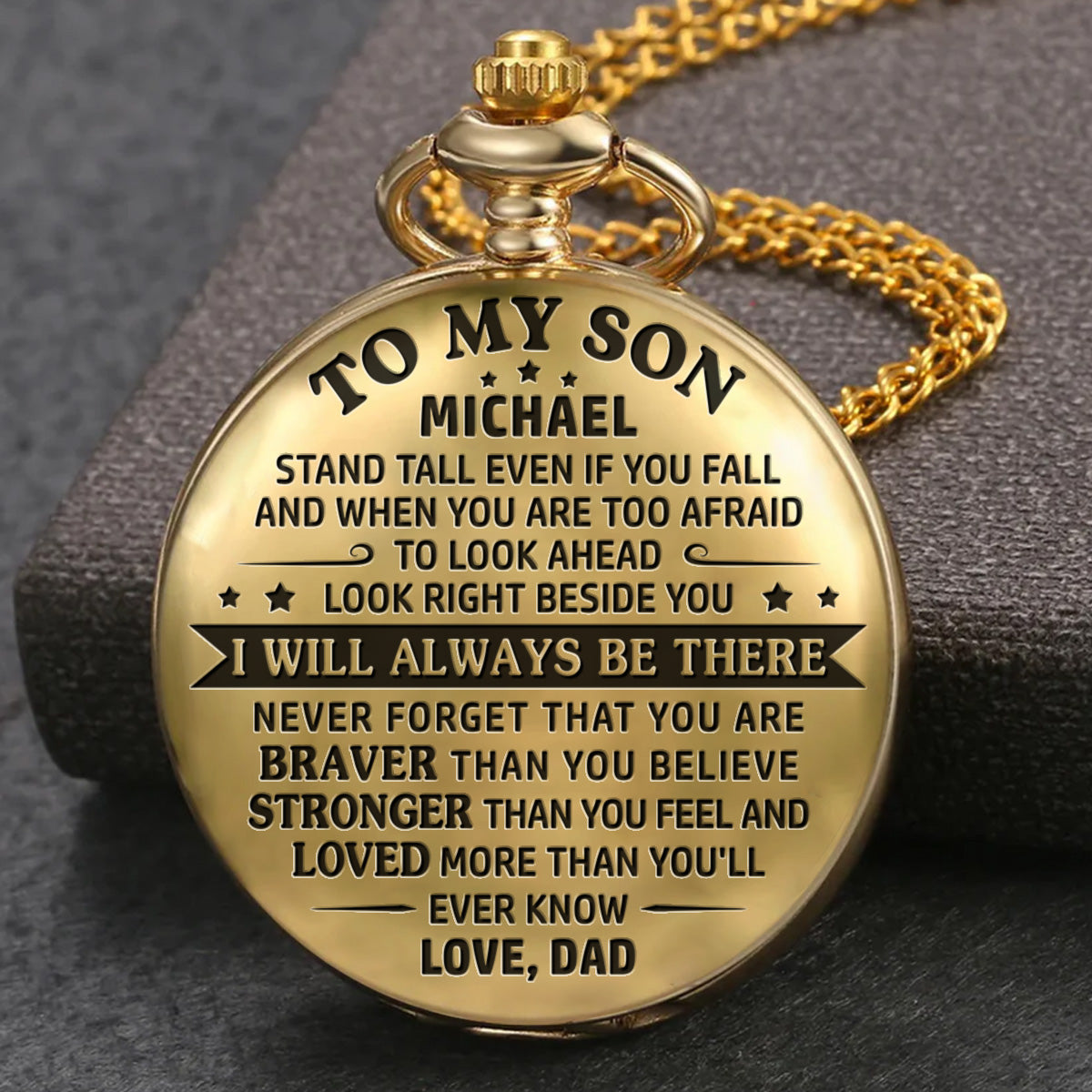 To My Son - I Will Always Be There - Personalized Custom Pocket Watch