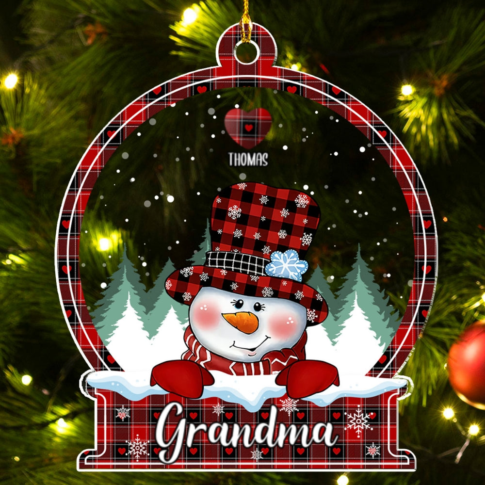 Snowman Grandma Sweet Heart - Personalized Custom Acrylic Ornament