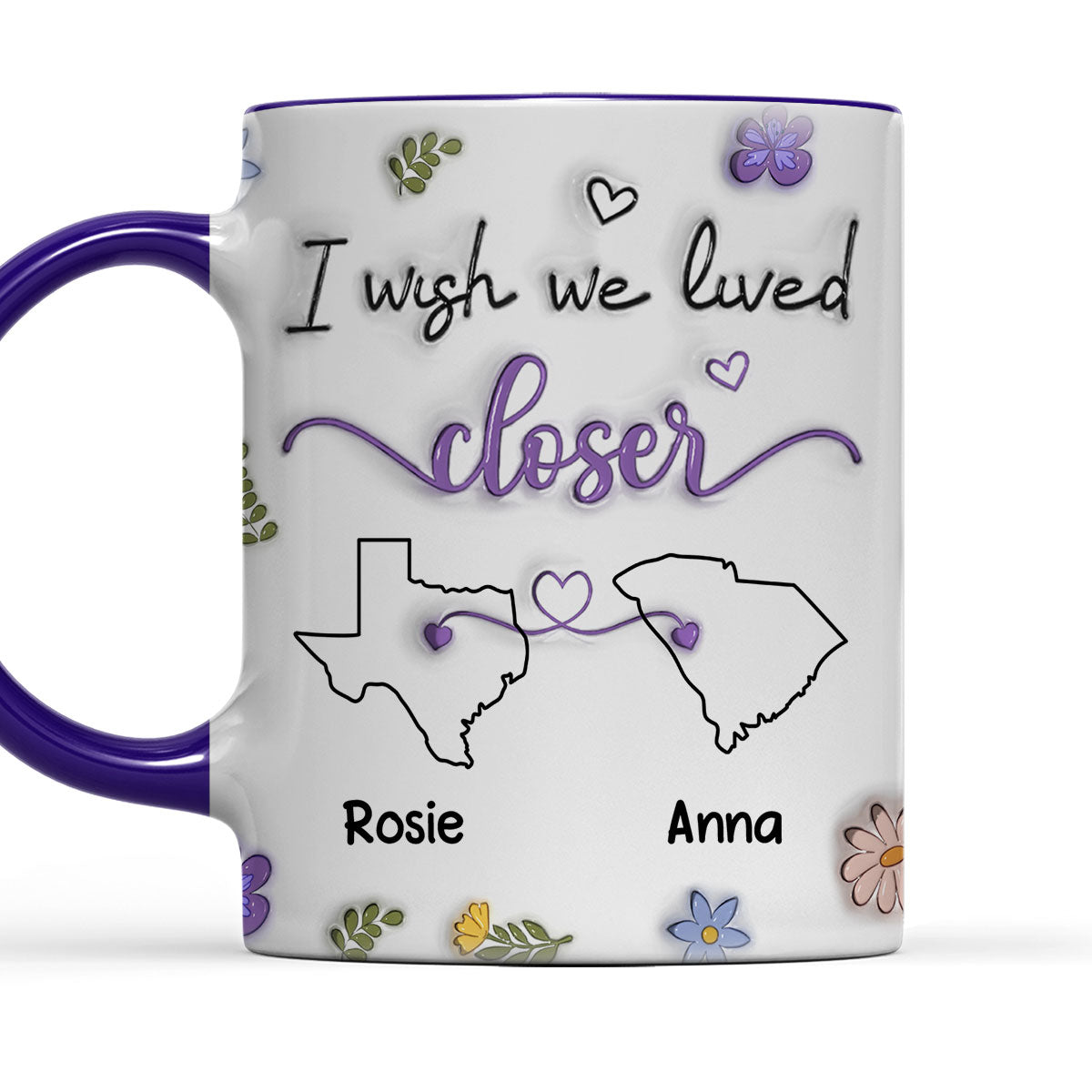 I Wish We Lived Closer - Personalized Custom Accent Mug