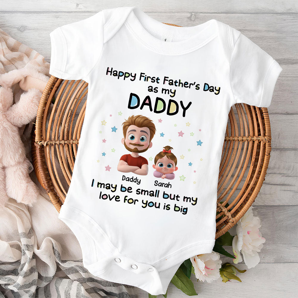 First Father Day With Baby - Personalized Custom Baby Onesie