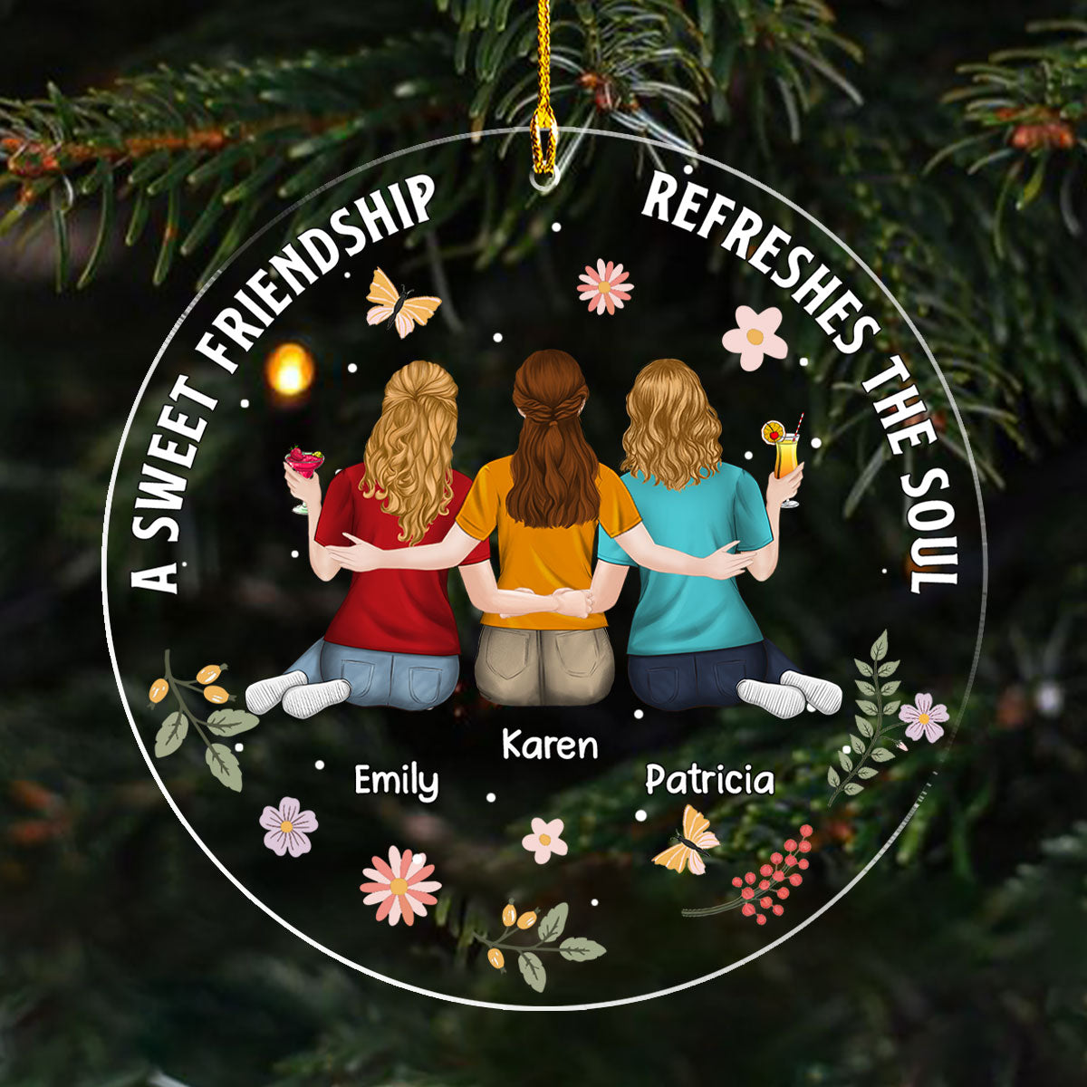 Besties Refresh The Soul - Personalized Custom Acrylic Ornament