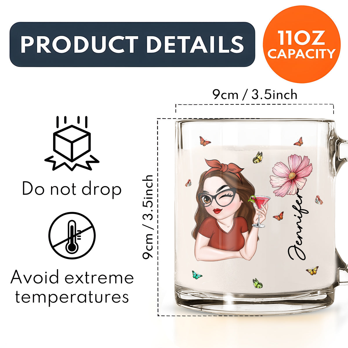 Beautiful Friend - Personalized Custom Glass Mug