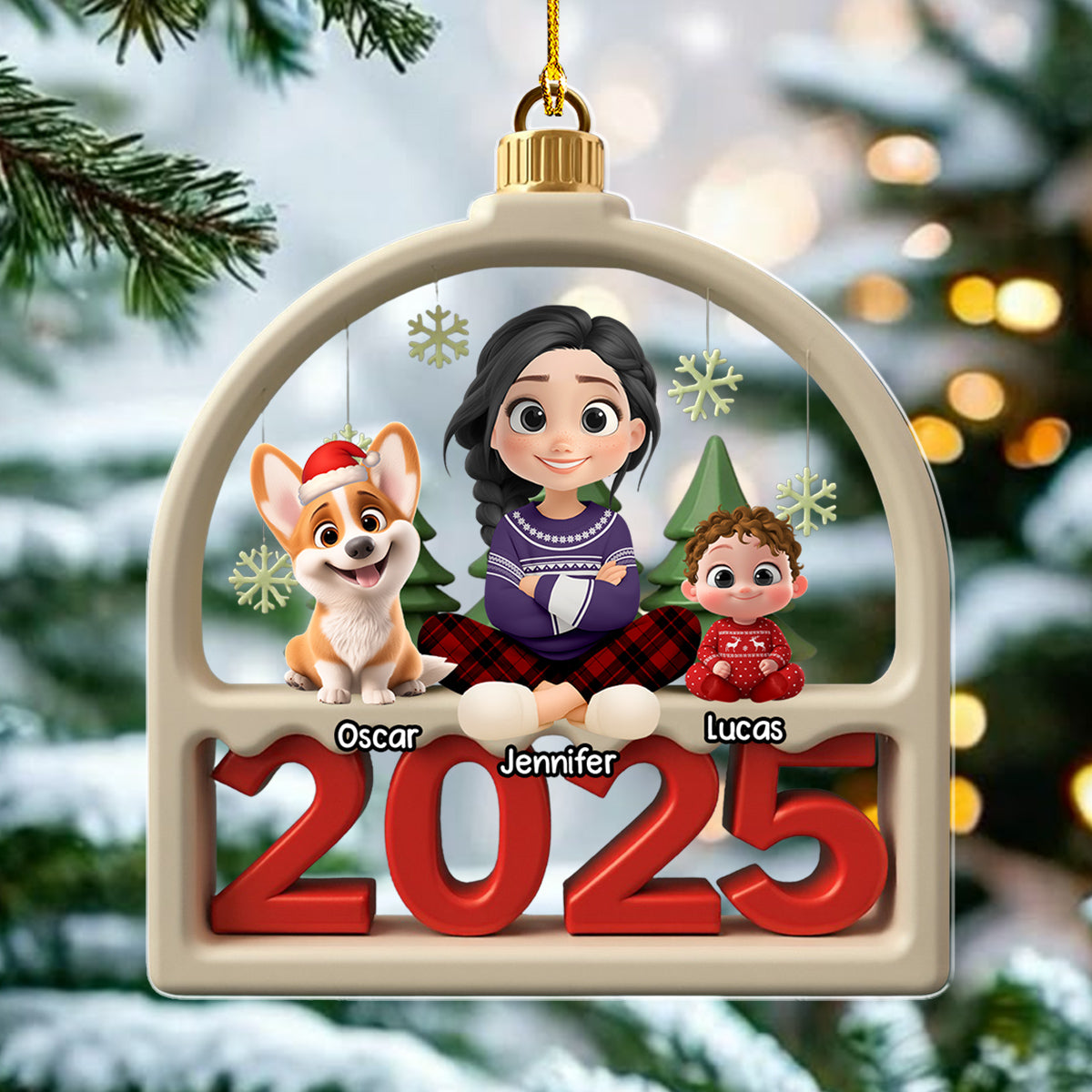 Family Furry And Paws General Version - Personalized Custom Acrylic Ornament