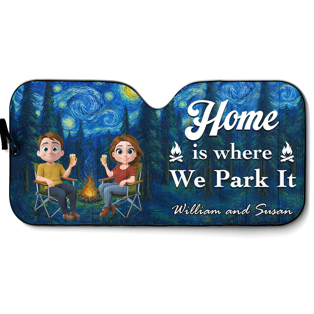 Home Is Where We Park It - Personalized Custom Car Sunshade
