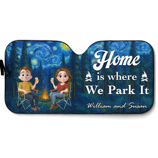 Home Is Where We Park It - Personalized Custom Car Sunshade