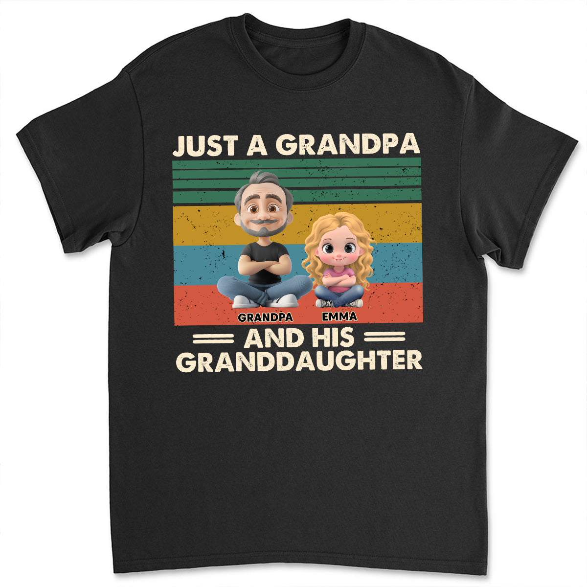 Grandpa And Grandkids - Personalized Custom Shirt