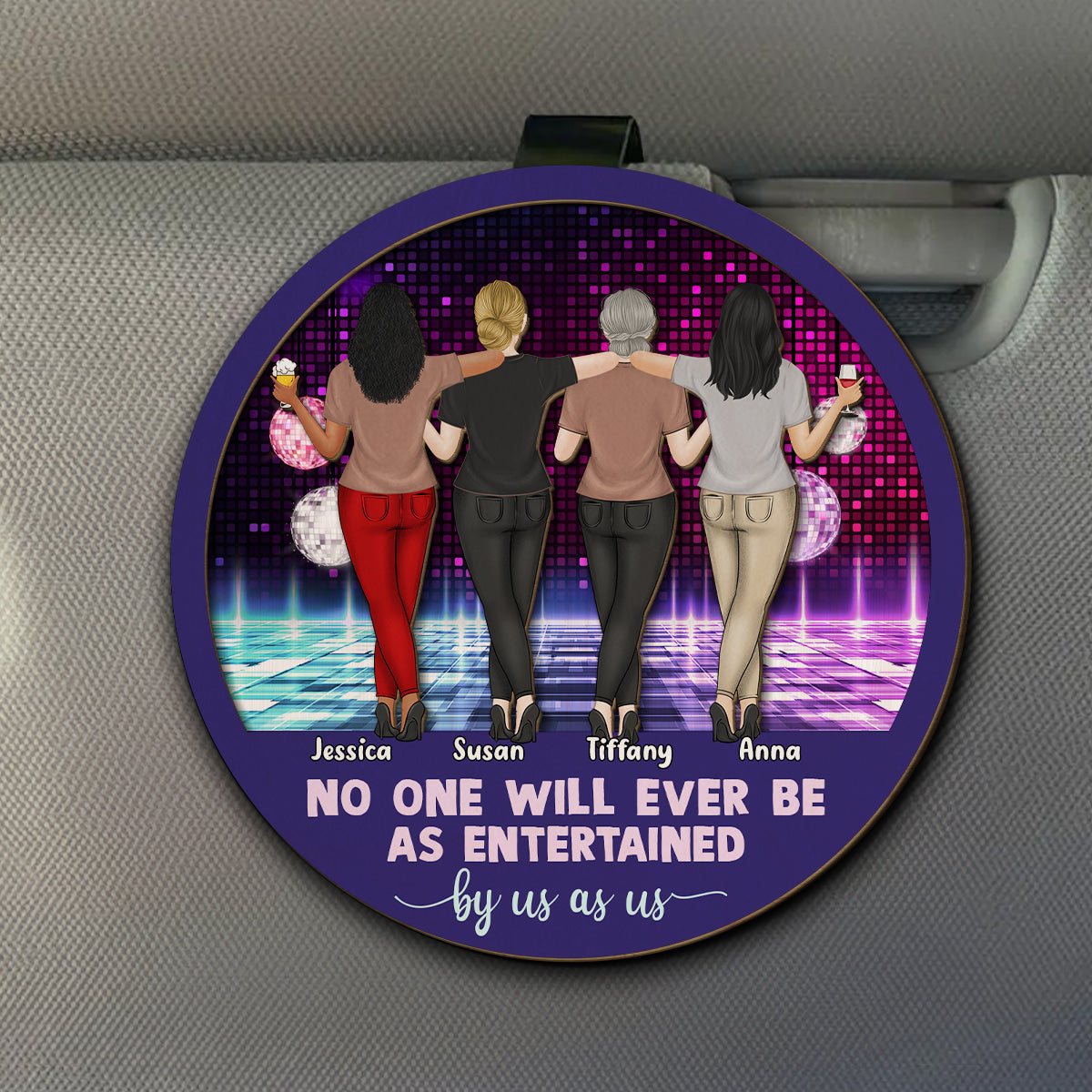 No One Entertained As Us - Personalized Custom Car Visor Clip