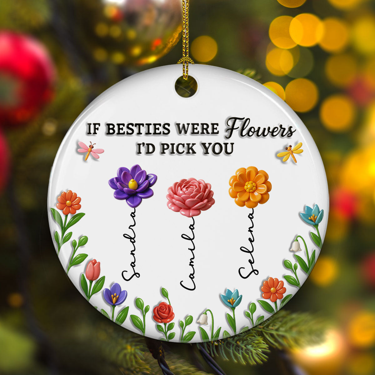 We Bloom Better Together Always - Personalized Custom 3D Inflated Effect Ceramic Ornament