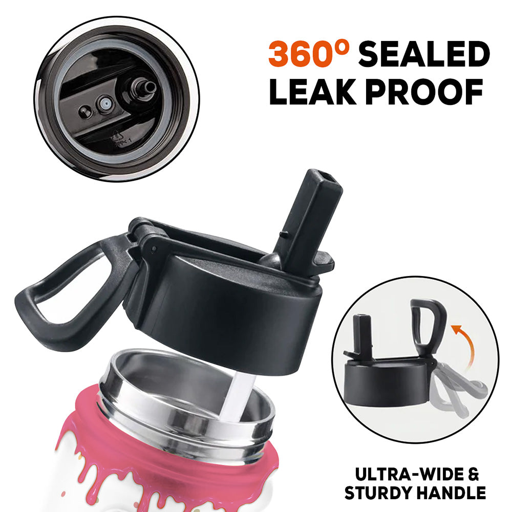 Cute Bunny Easter Eggs - Personalized Custom 3D Inflated Effect Kids Water Bottle