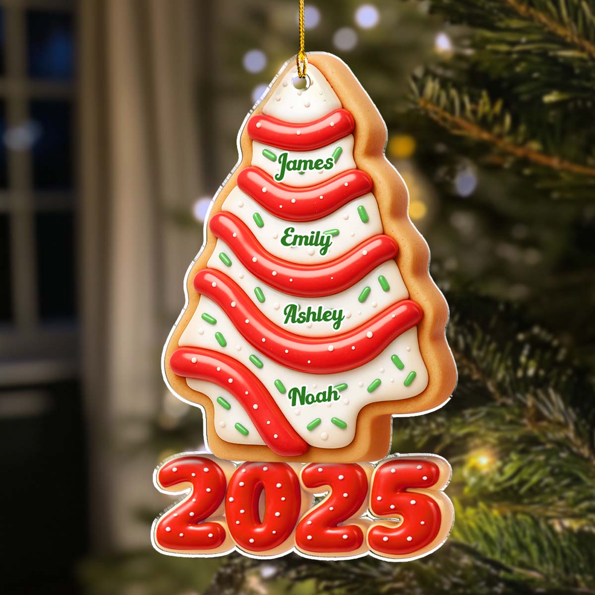 Family Memories Are Sweet As Cake - Personalized Custom 3D Effect Acrylic Ornament