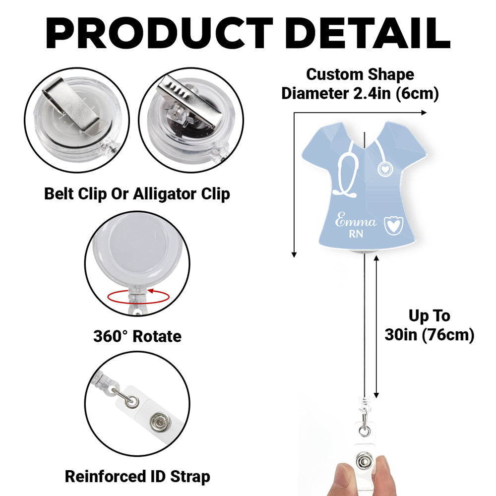 Love Nurse Life - Personalized Custom Acrylic Badge Reel