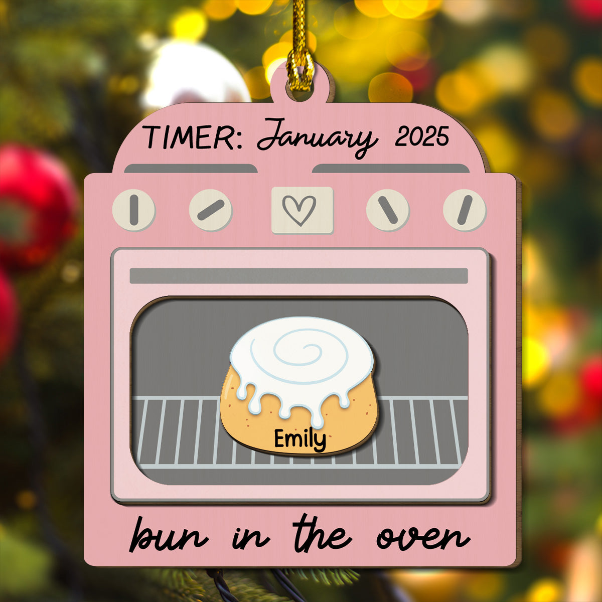 Bun In The Oven - Personalized Custom Freeshape 2-Layered Wood Ornament