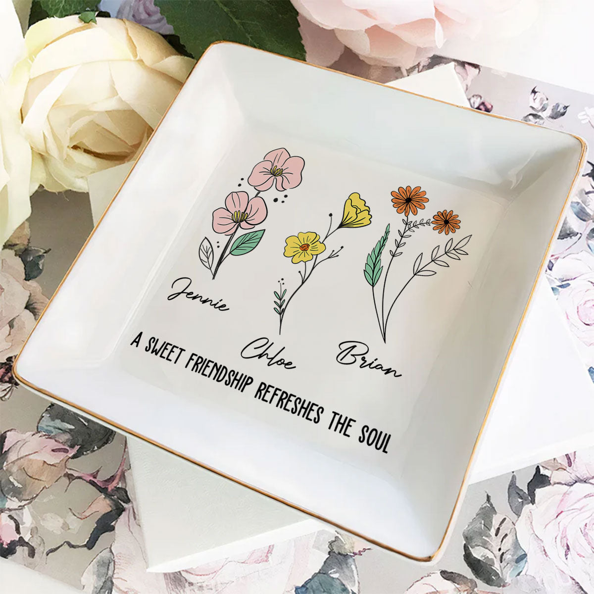 Sweet Friendship - Personalized Custom Jewelry Dish