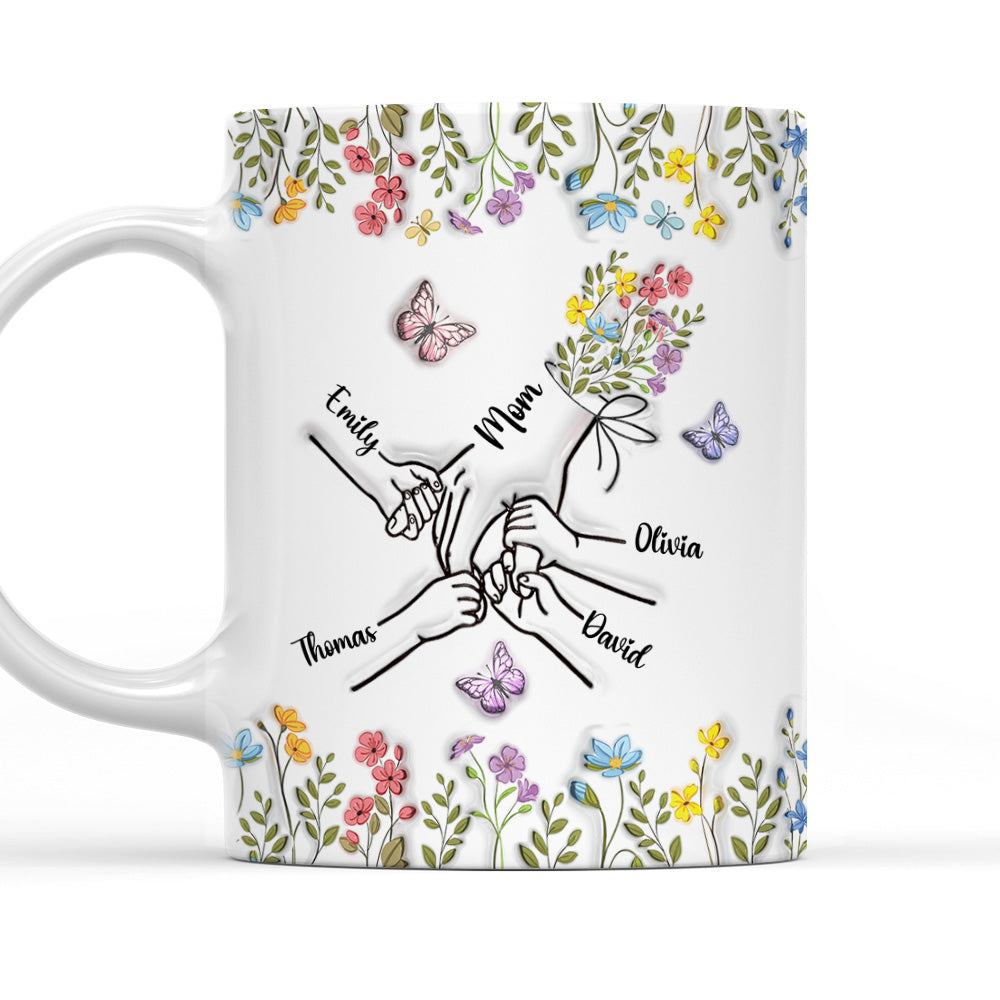 Her Hands Hold My Heart - Personalized Custom 3D Inflated Effect Mug