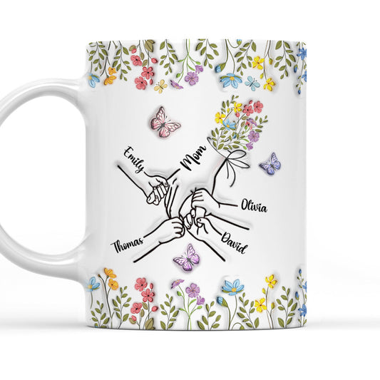 Her Hands Hold My Heart - Personalized Custom 3D Inflated Effect Mug