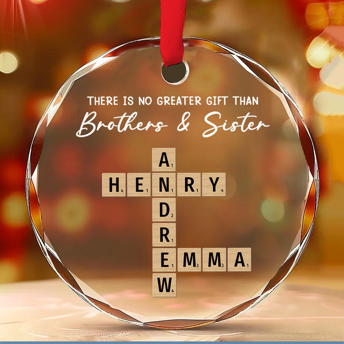 Siblings Are A Precious Gift - Personalized Custom Glass Ornament