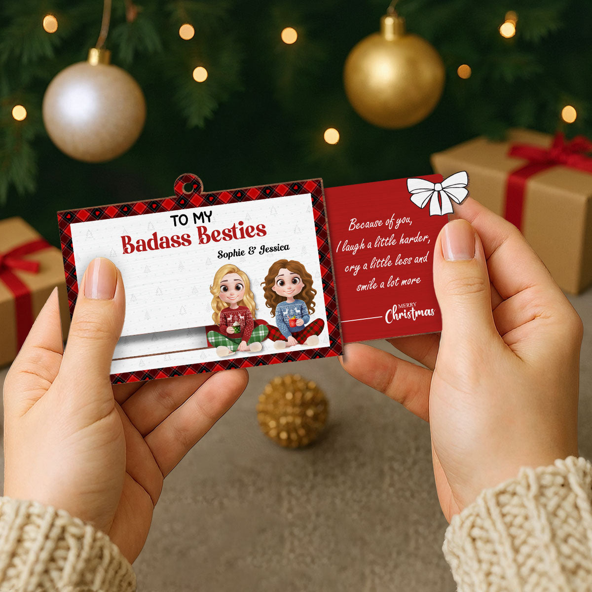 To My Badass Bestie - Personalized Custom Slide Ornament