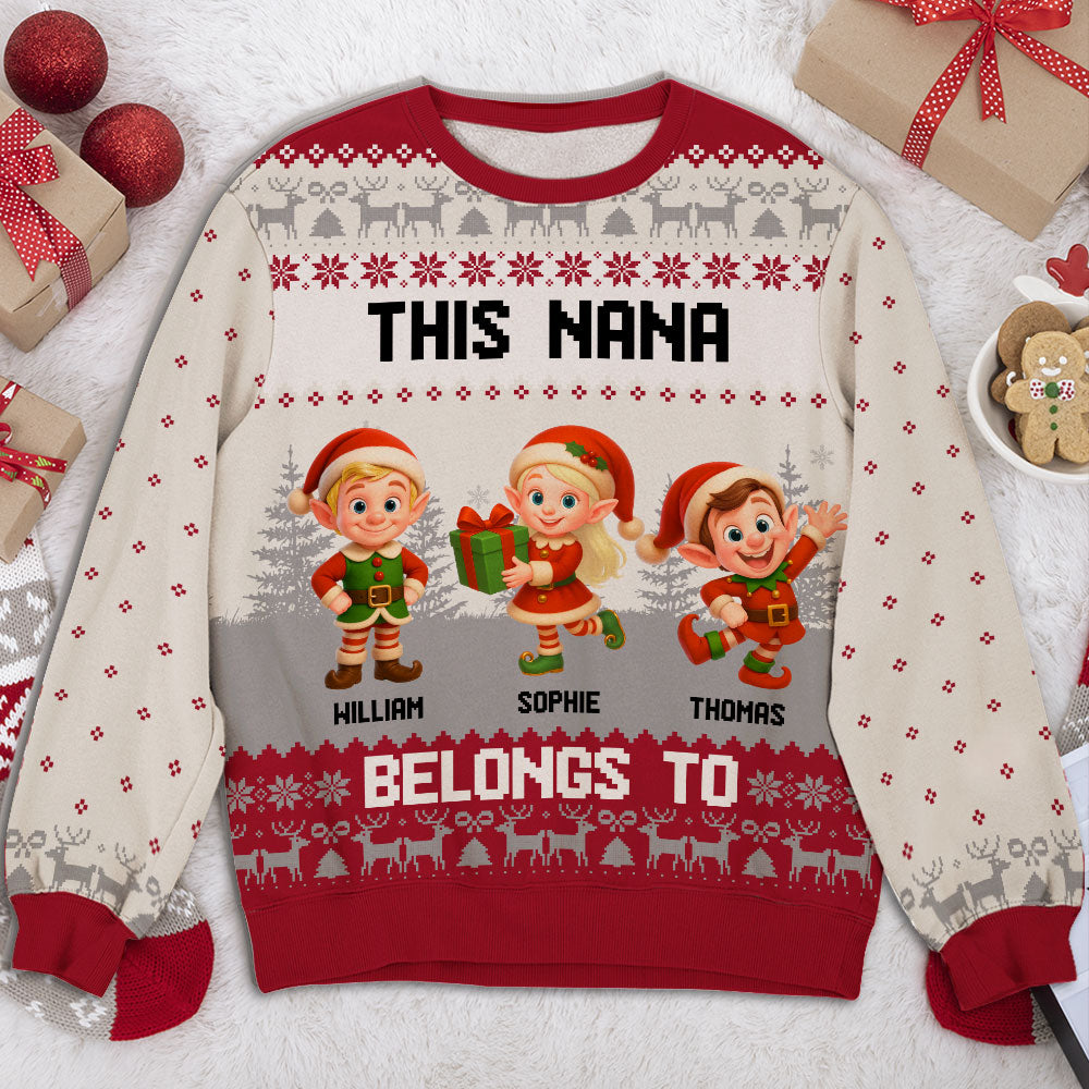Grandma Elves - Personalized Custom All-Over-Print Sweatshirt