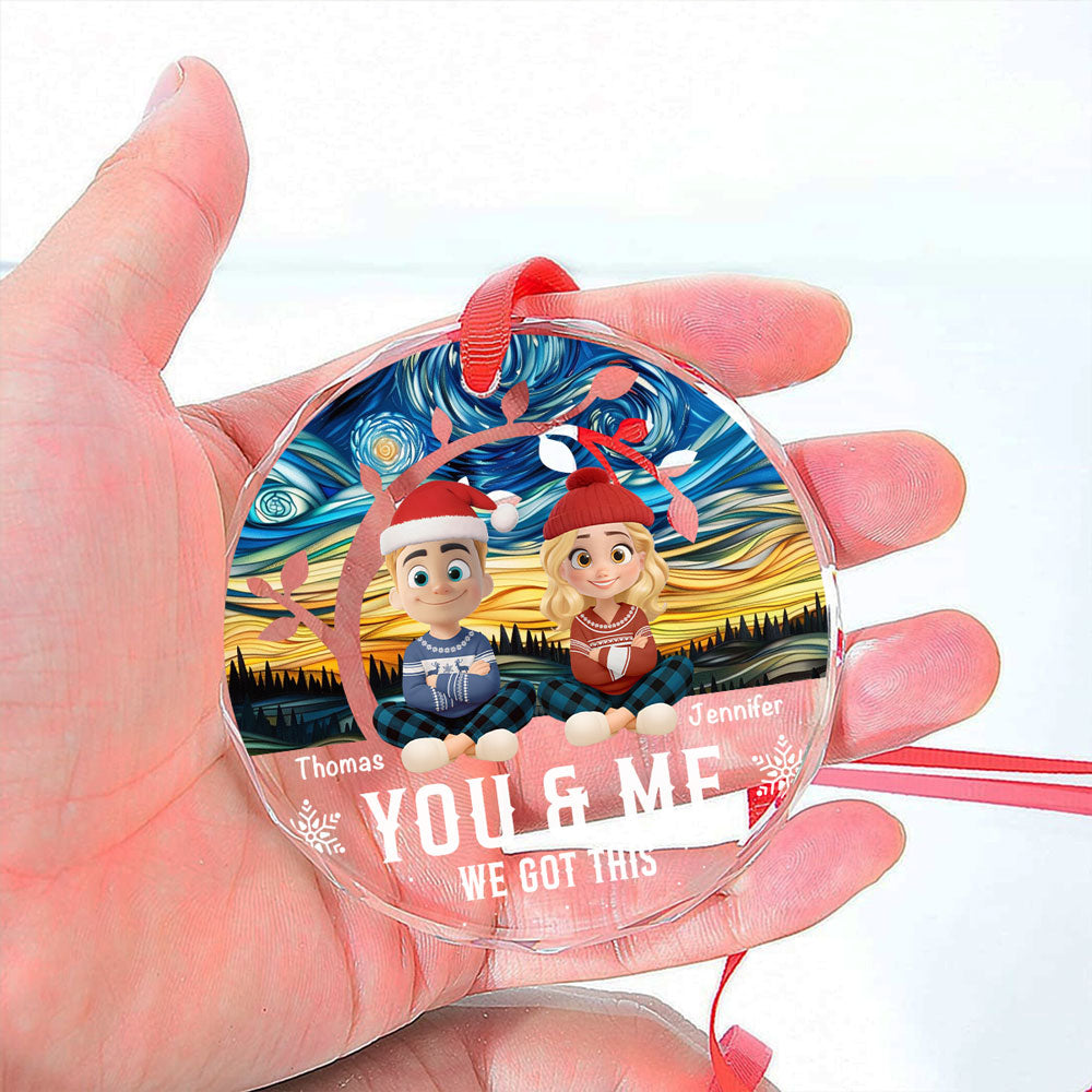Forever You And Me - Personalized Custom Glass Ornament