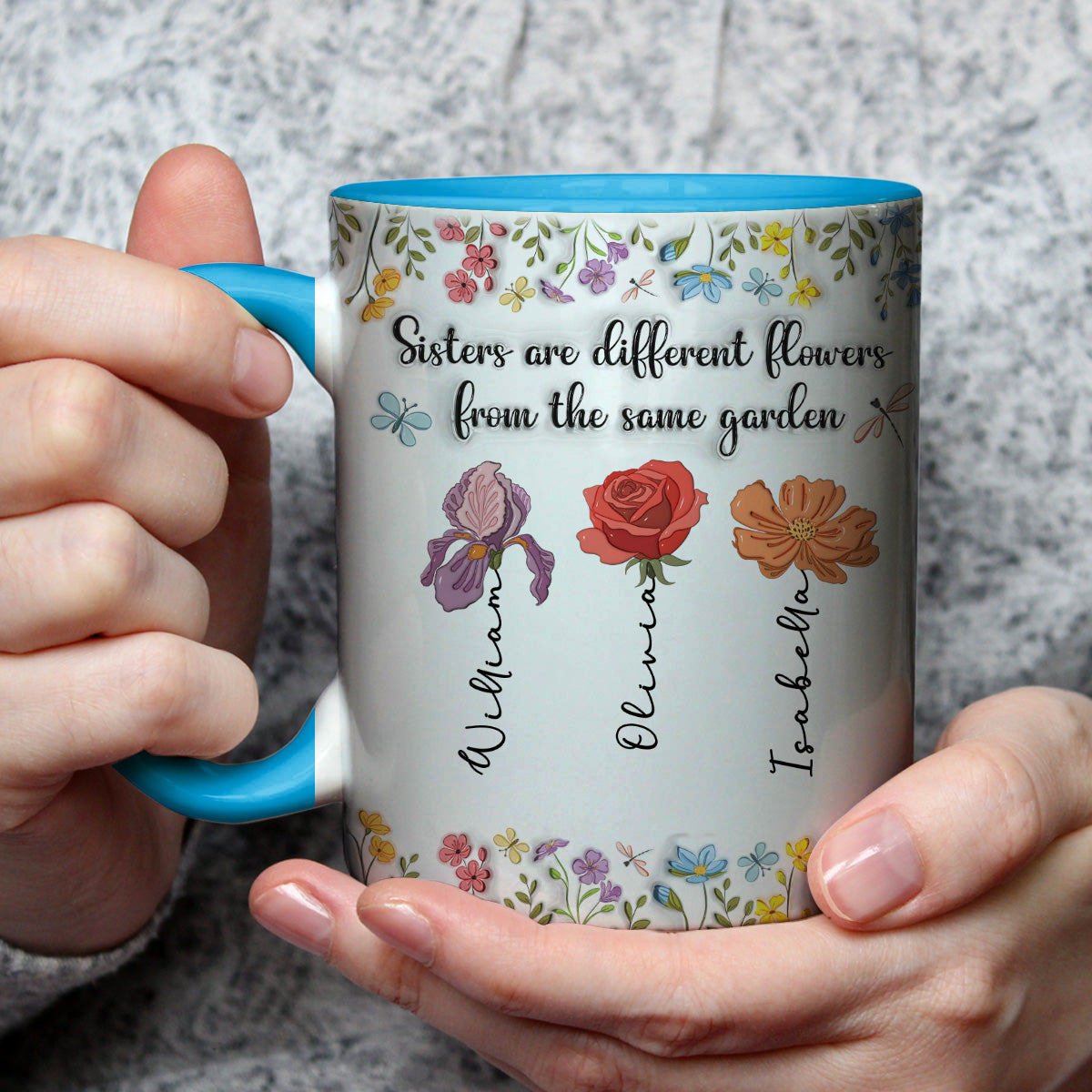 Sisters Make Life More Colorful - Personalized Custom 3D Inflated Effect Accent Mug