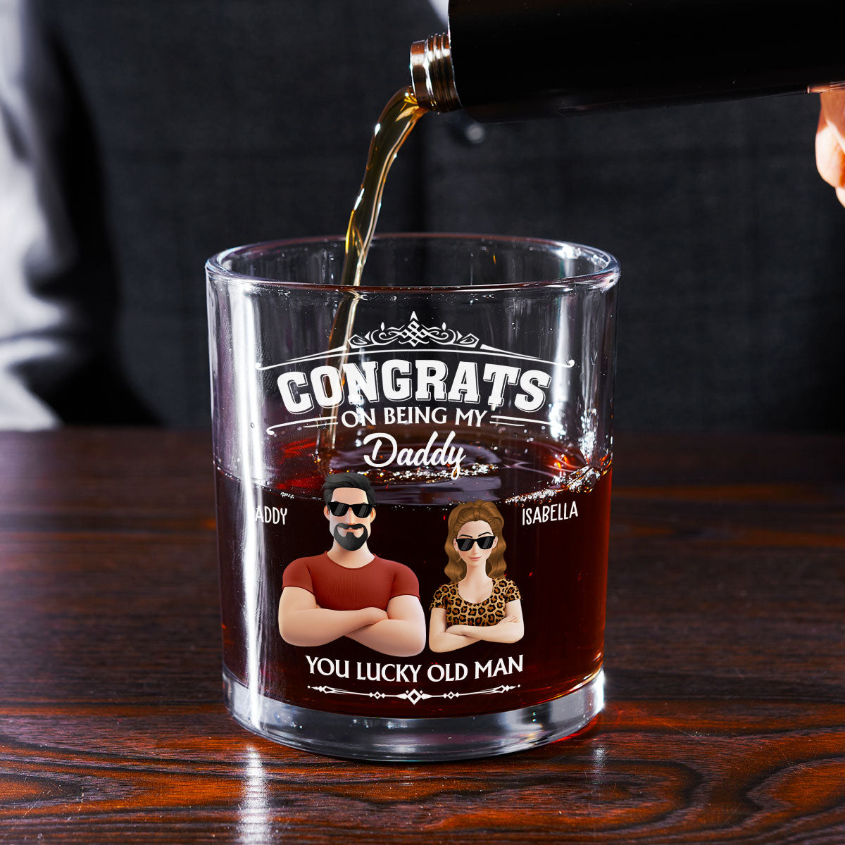You Lucky Old Man - Personalized Custom Whiskey Glass
