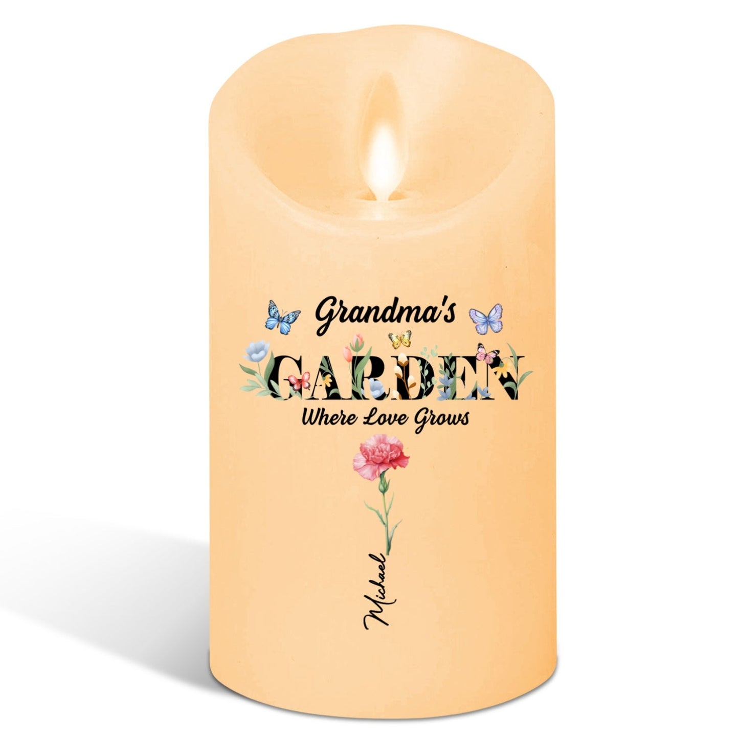 Grandma Garden - Personalized Custom LED Candle