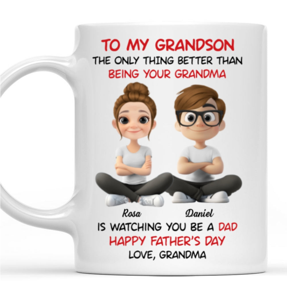 To My Grandson Cartoonize - Personalized Custom Coffee Mug