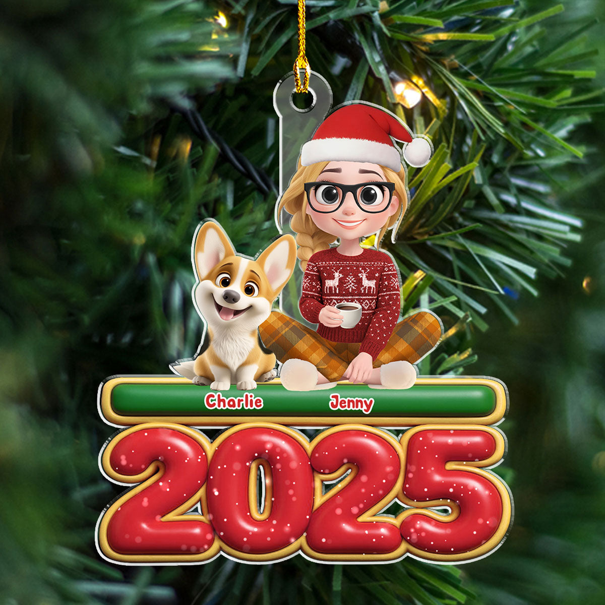 Me And My Dog - Personalized Custom Acrylic Ornament