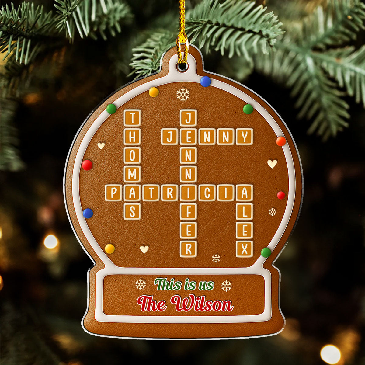 Gingerbread Ball - Personalized Custom 3D Effect Acrylic Ornament