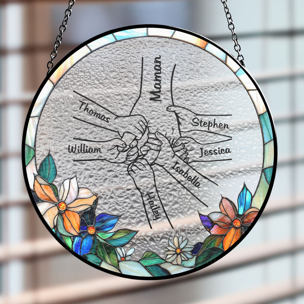 Forever Holding Hands - Personalized Custom Window Hanging Suncatcher