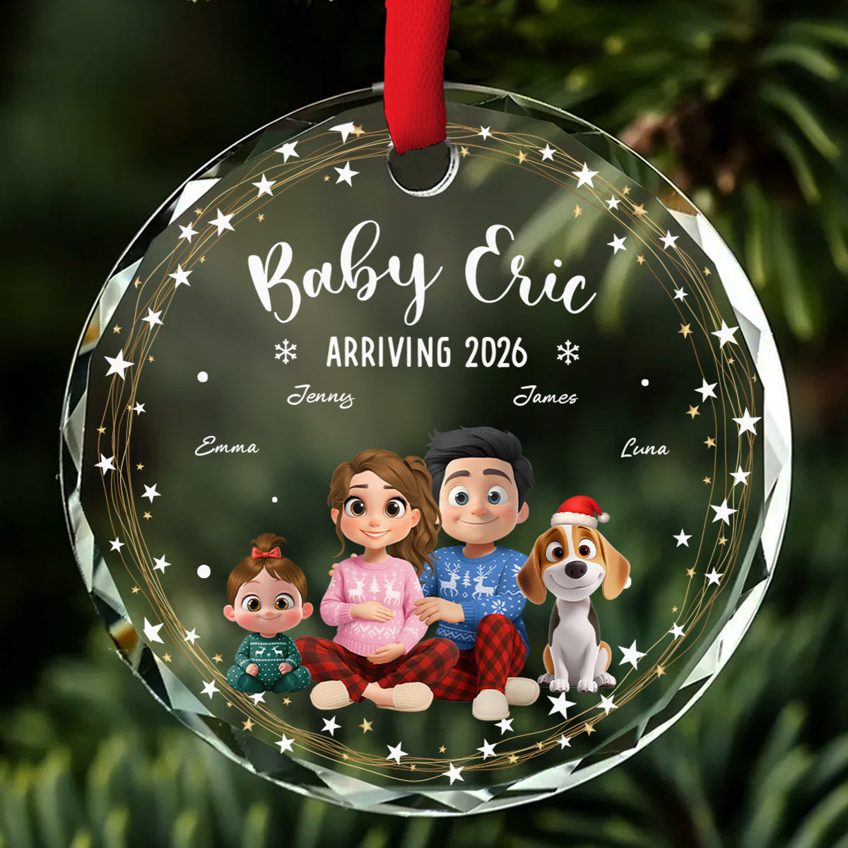 We Are Waiting For You - Personalized Custom Glass Ornament