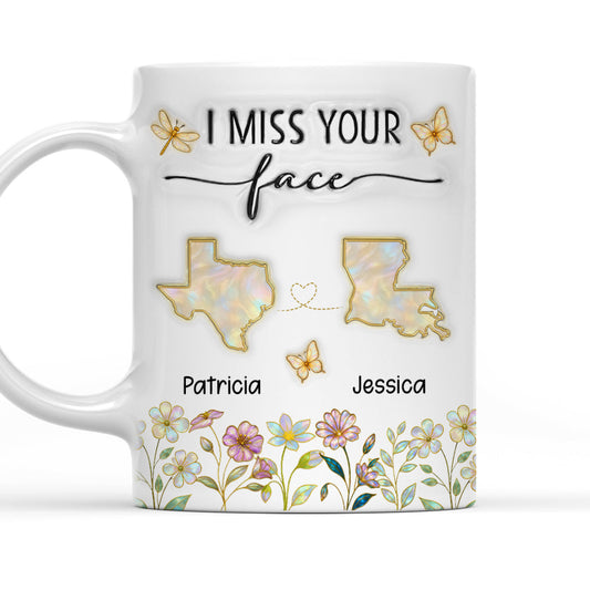 I Miss Your Face Mother Of Pearl - Personalized Custom 3D Inflated Effect Coffee Mug