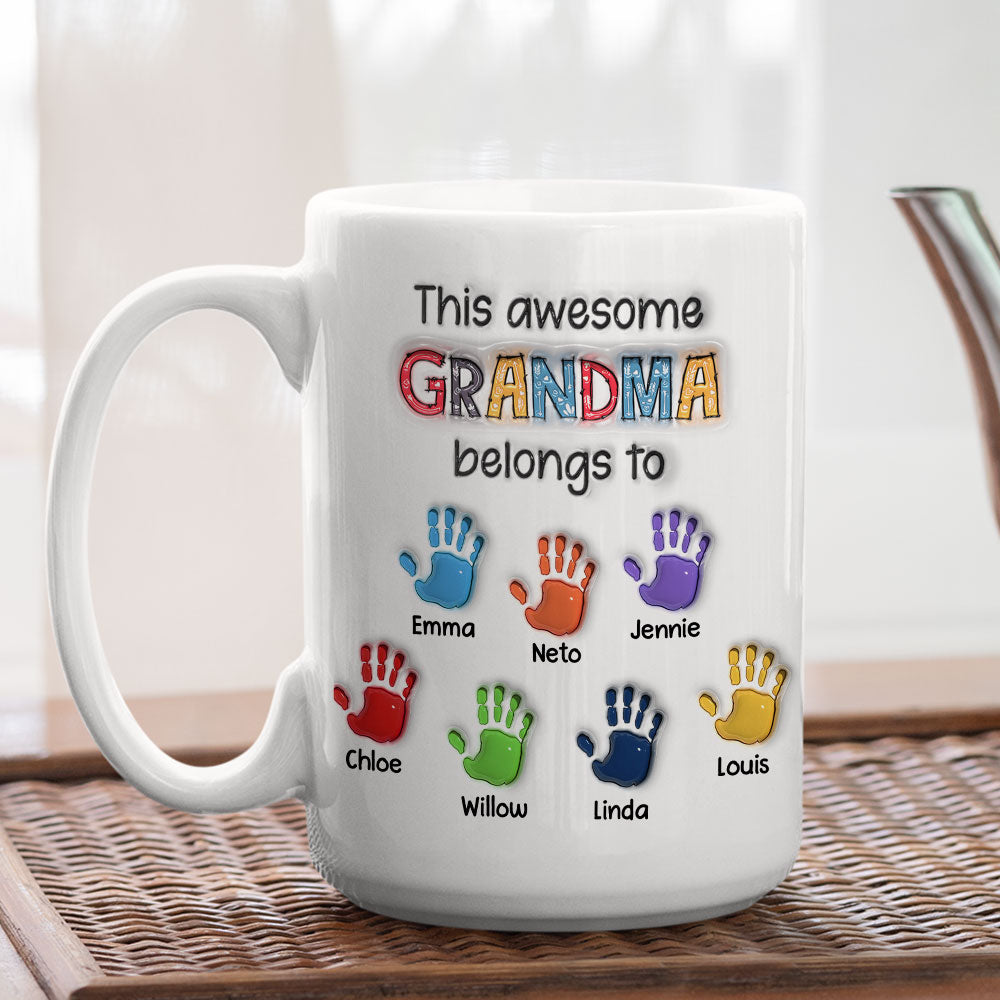 This Awesome Nana Belongs to Us - Personalized Custom 3D Inflated Effect Mug