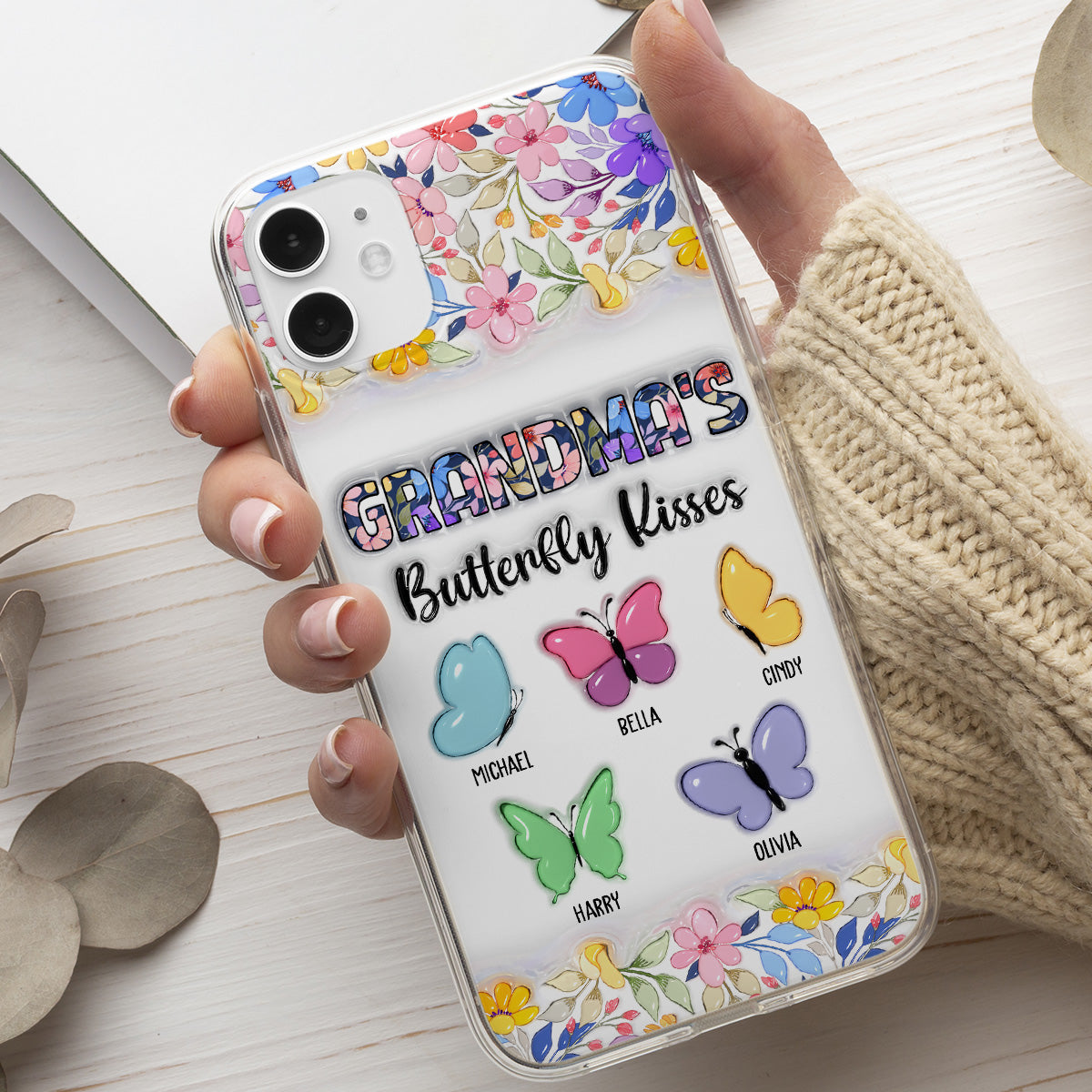 Butterfly Kisses - Personalized Custom 3D Inflated Effect Phone Case