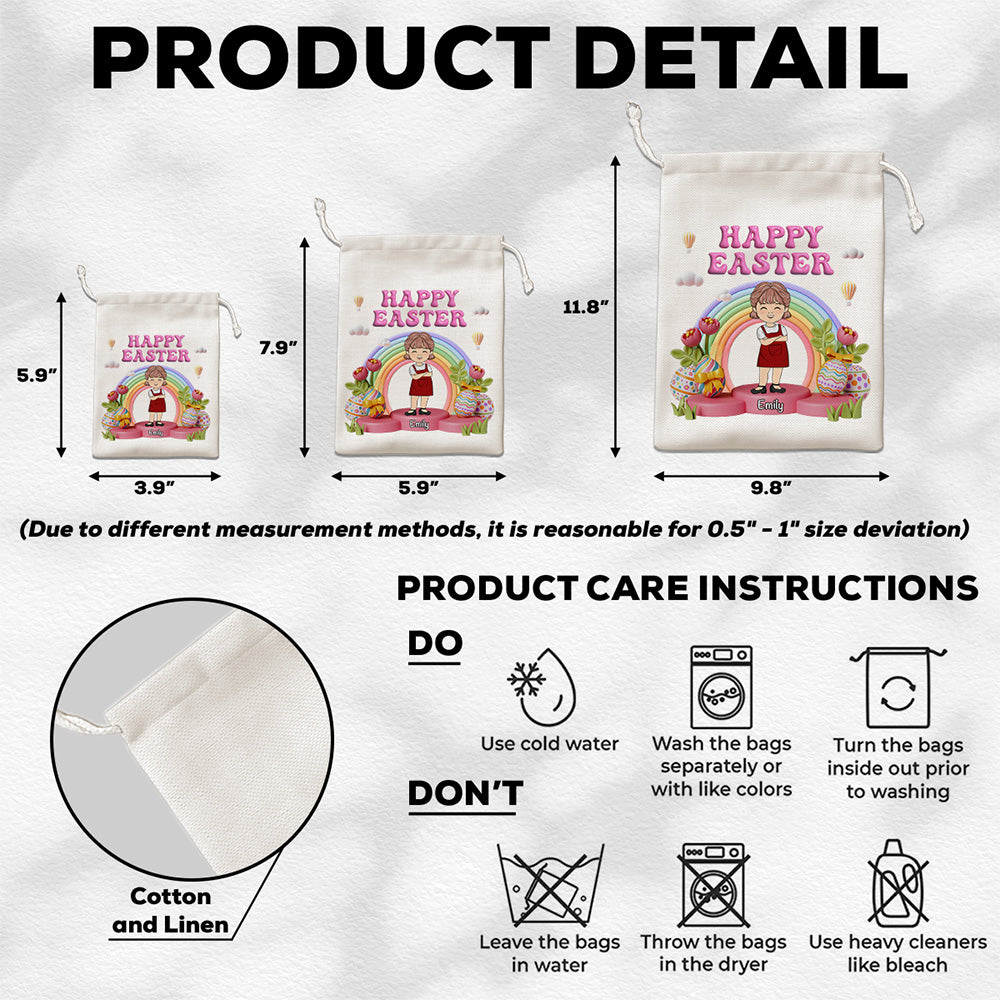 Happy Easter Rainbow - Personalized Custom Favor Bag