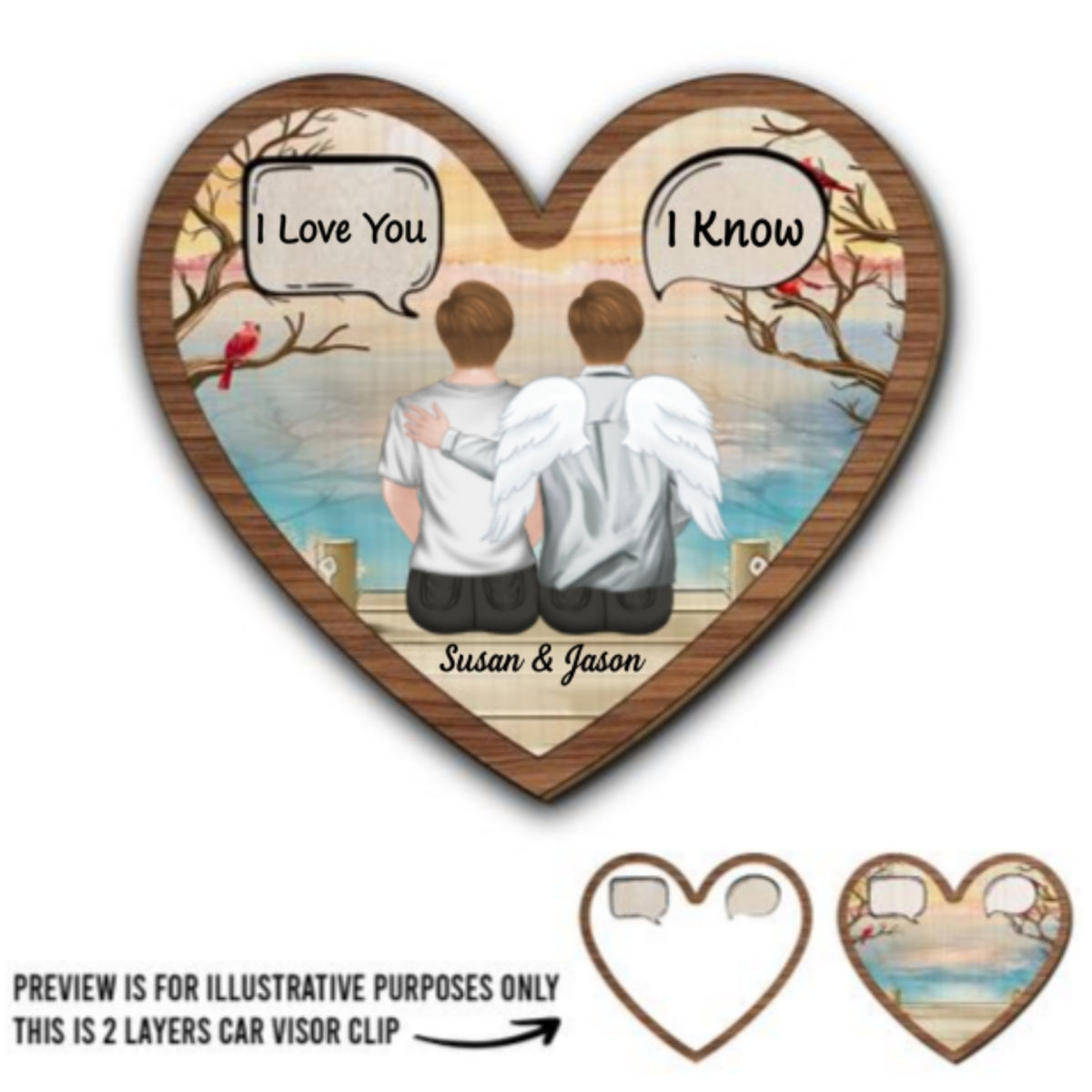 In Loving Memory I Miss You - Personalized Custom Car Visor Clip