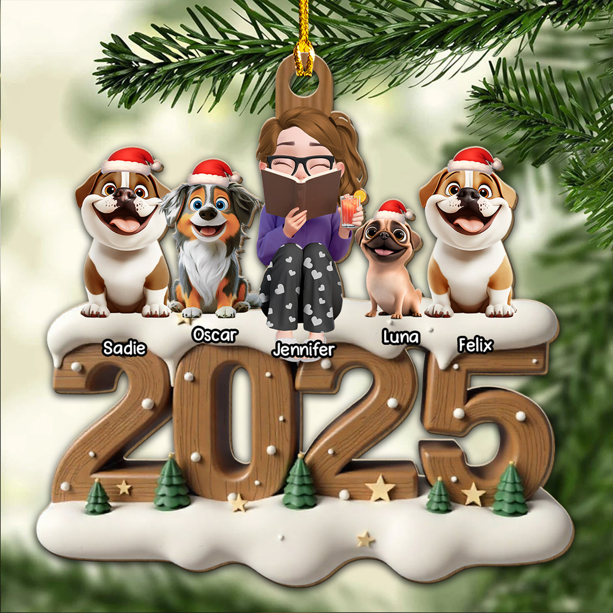 Reading Buddy Now Onwards - Personalized Custom 3D Effect Wood Ornament