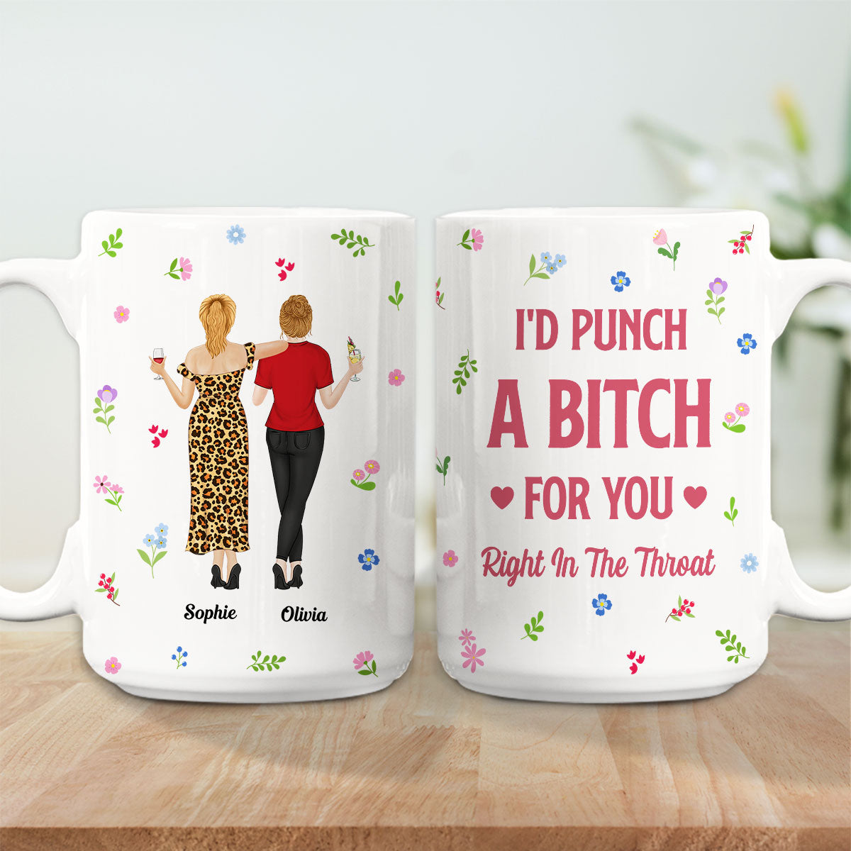 Punch Bitch Besties - Personalized Custom Coffee Mug