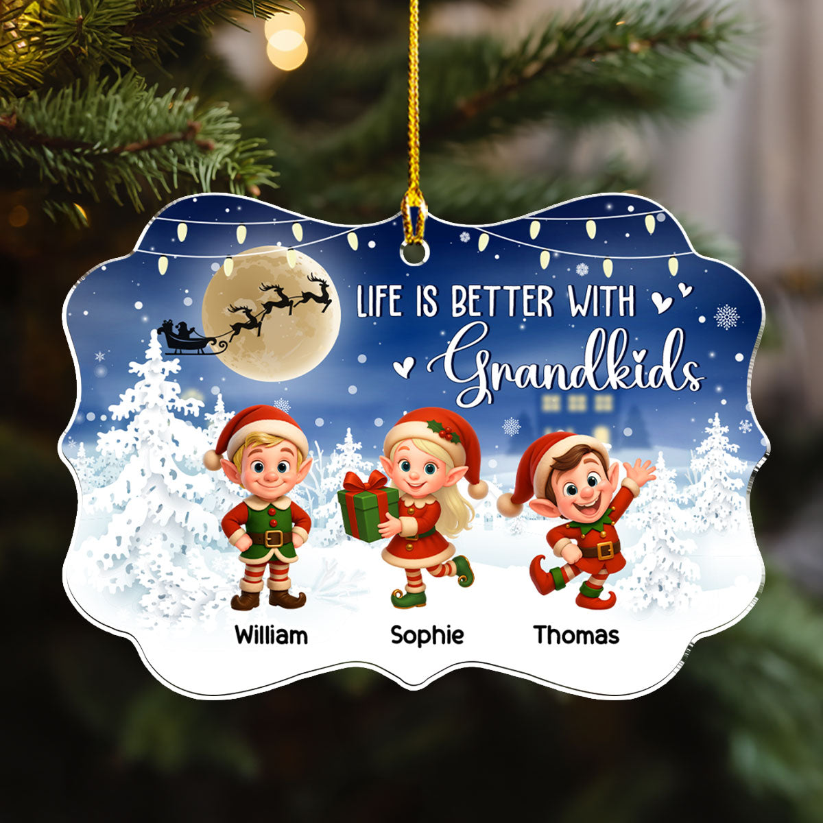 Life Is Better With Grandkids 2025 - Personalized Custom Acrylic Ornament