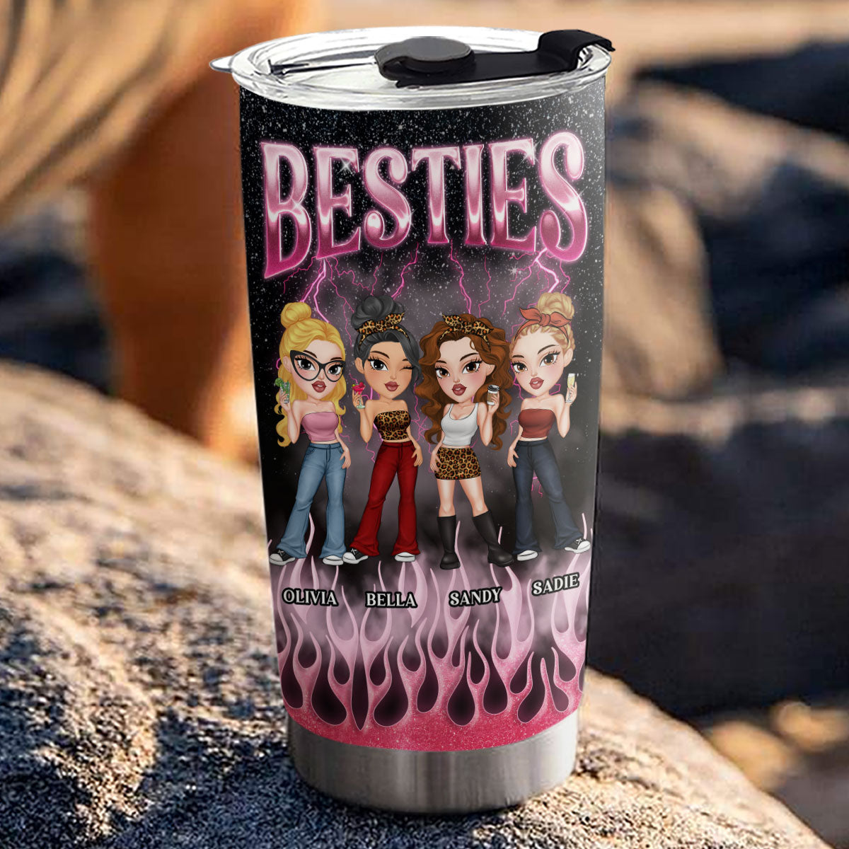 Besties Forever Cool Style - Personalized Custom Tumbler