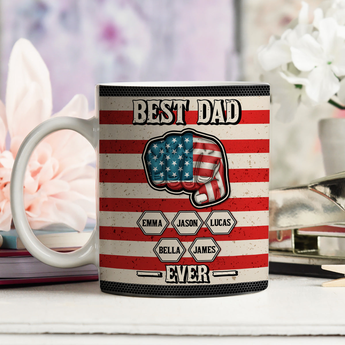 Strongest Dad - Personalized Custom 3D Inflated Effect Mug