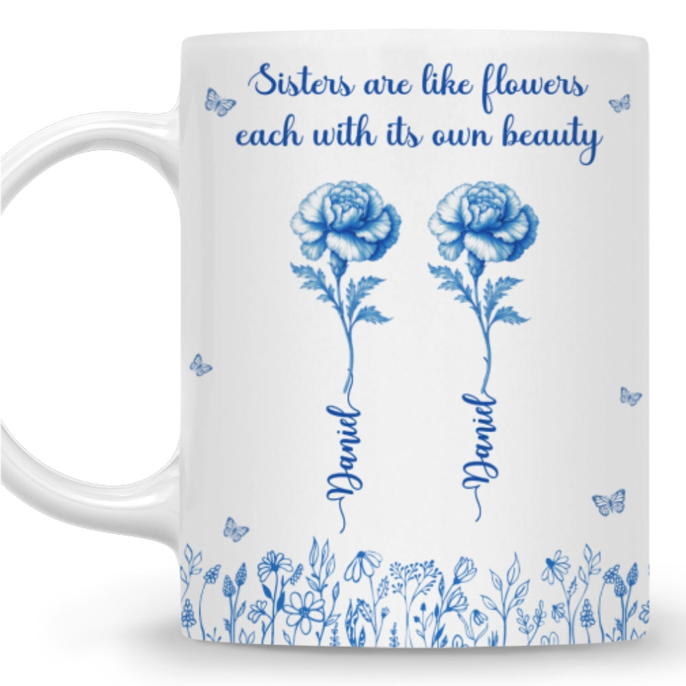 Each Sister Shines With Beauty - Personalized Custom Coffee Mug