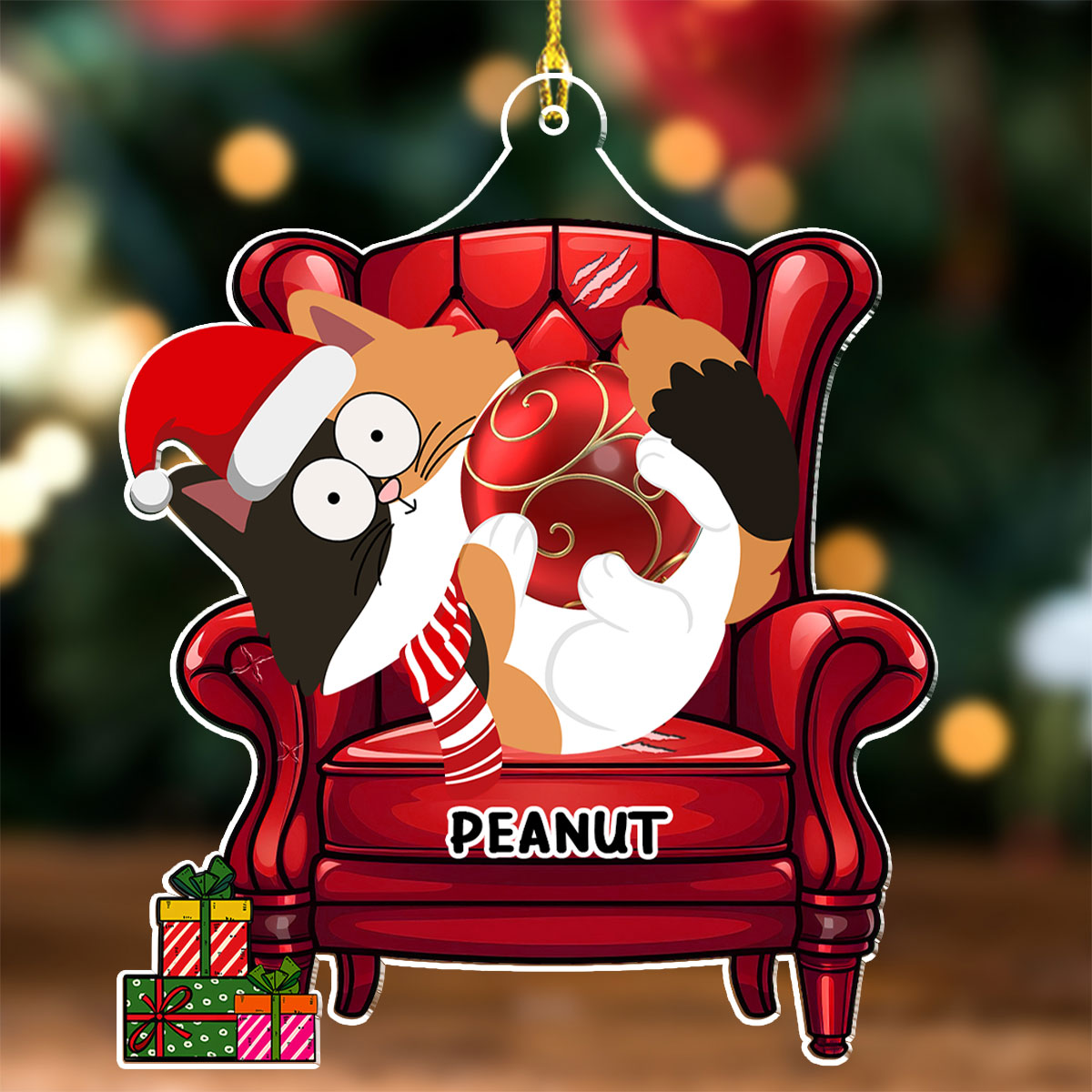 Funny Cat Christmas - Personalized Custom Acrylic Ornament