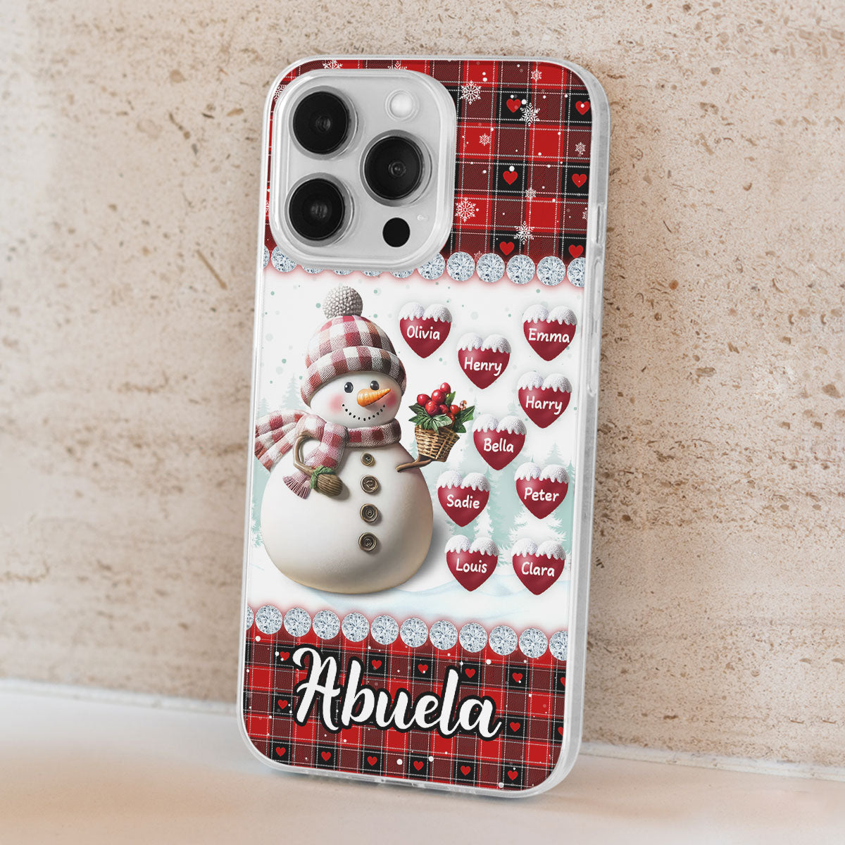 Happy Christmas Snowman Grandma - Personalized Custom Phone Case