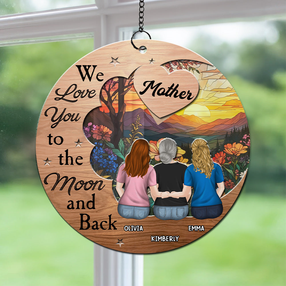 Love You To The Moon - Personalized Custom Suncatcher